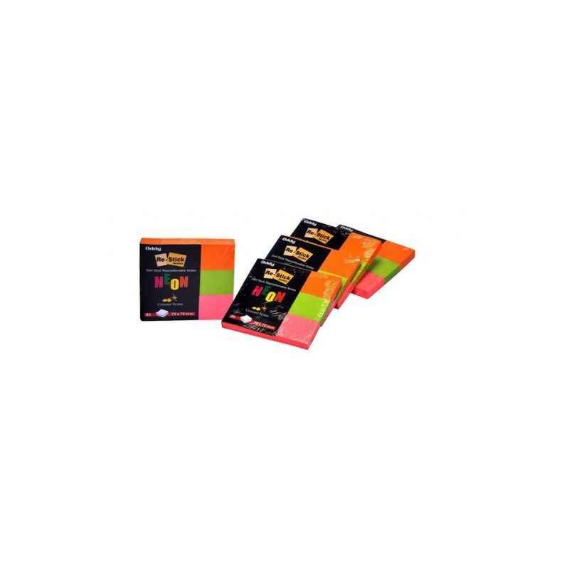 Oddy 3 Neon Colors In 1 Pad Re-Stick Prompt, RS-PR3 (240) (Pack of 100)