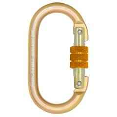 Karam PN 112 Golden Yellow Galvanized Finish Steel Screw Safety Locking Karabiner, (Pack of 5)