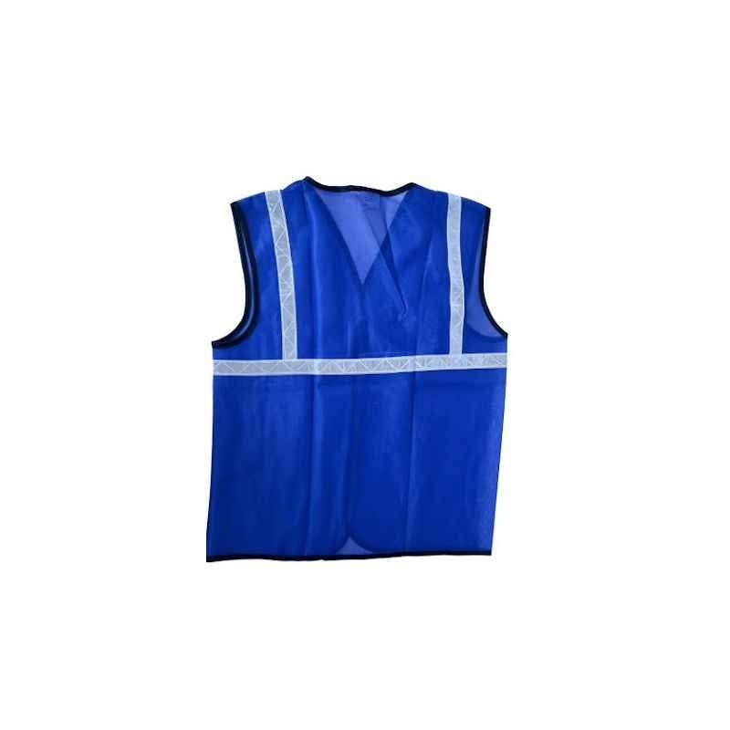 KT Blue Safety Reflective Jacket with 1 Inch Tape (Pack of 10)