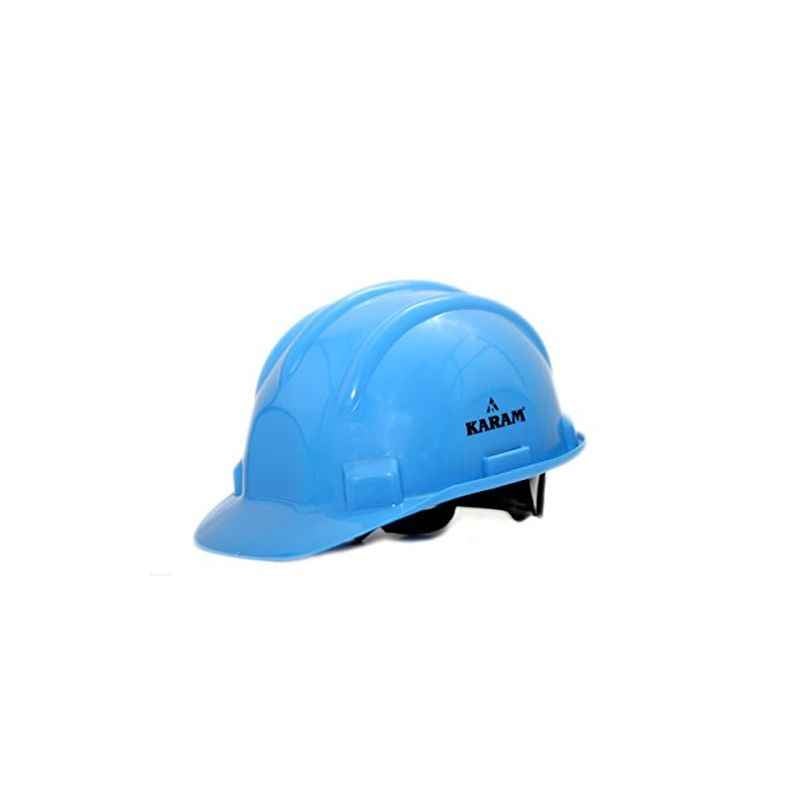 Karam Blue Plastic Cradle Ratchet Type Safety Helmet, PN-521 (Pack of 5)