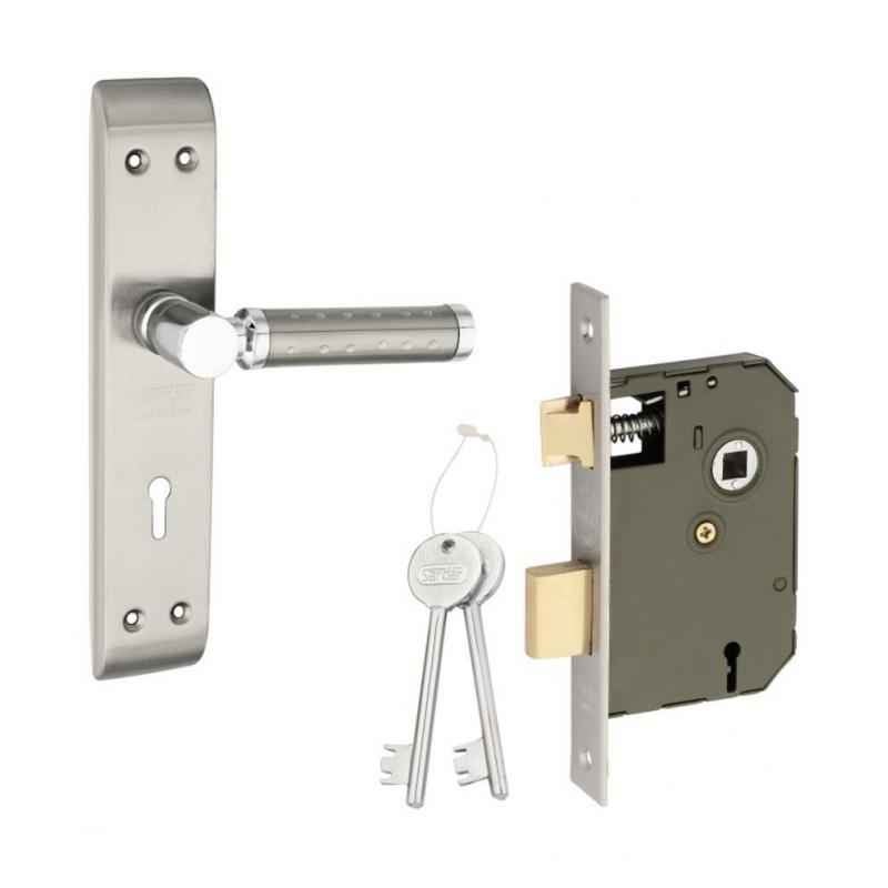 Sardar U-VA Dots 8 Inch Grey Stainless Steel Mortise Door Lock Set