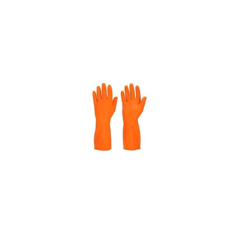 Household 12 Inch Orange Rubber Hand Gloves