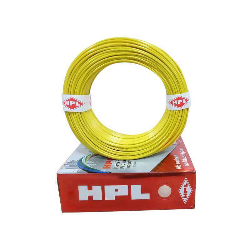 HPL 1.5 Sq mm Yellow Single Core Unsheathed Household Wire, Length: 90 m