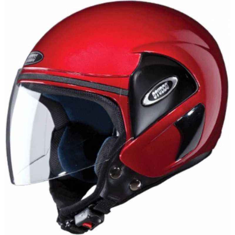 Studds CUB Motorbike Wine Red Open Face Helmet, Size (Large, 580 mm)