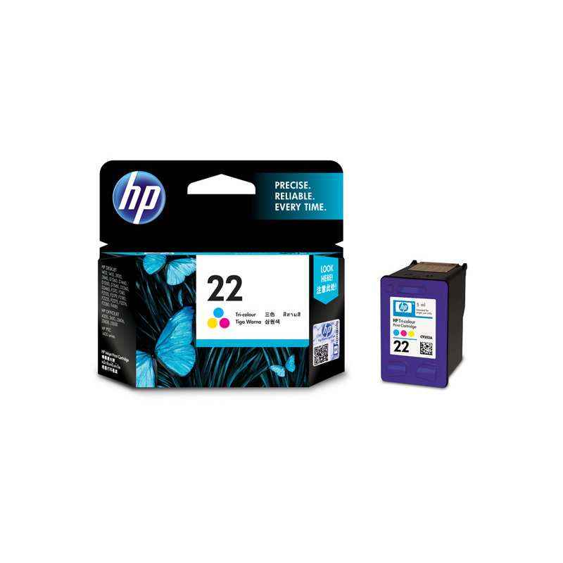 HP 22 Tri-Colour Inkjet Cartridge, C9352AA