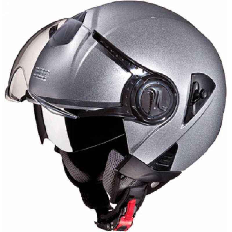Studds Downtown Motorbike Silver Grey Open Face Helmet, Size (Large, 580 mm)