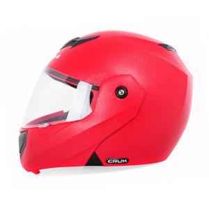 open face red helmet