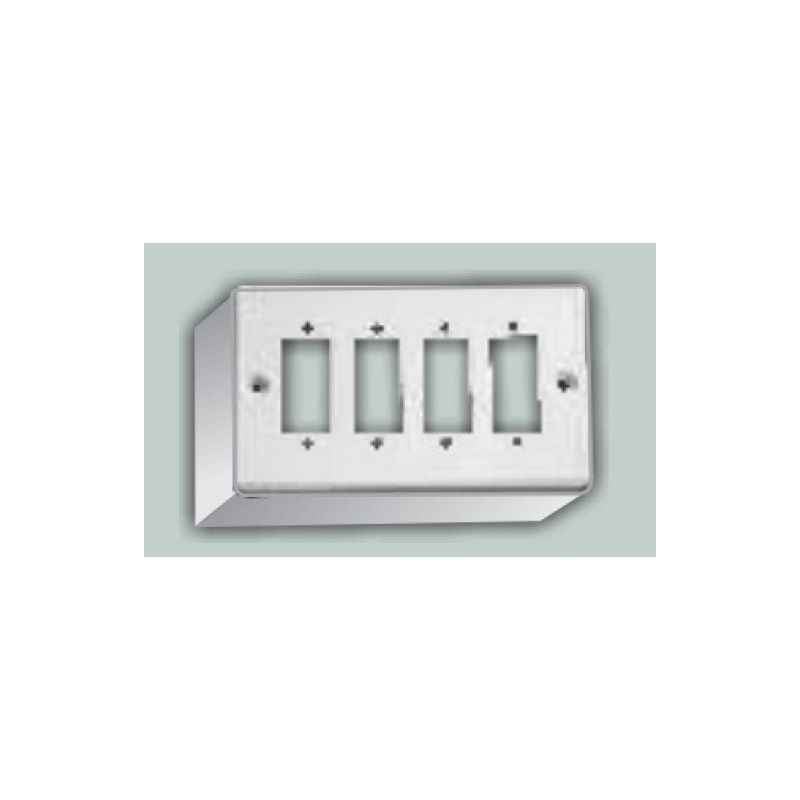 Anchor Penta Surface Mounting White 4 Module Box For Switches, 7043