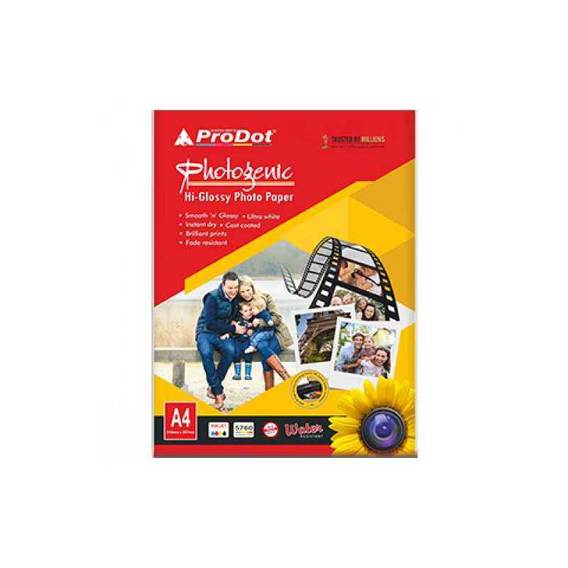 Prodot 254 GSM A4 Glossy Photo Paper, 50 Sheets