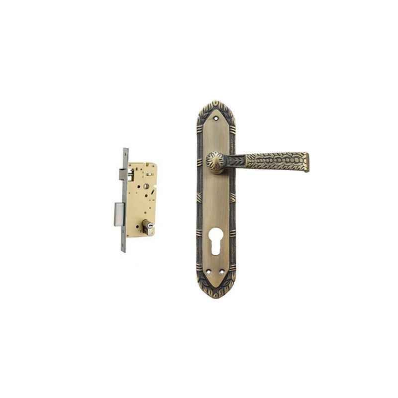 Plaza Lisbon Antique Finish Handle with 250mm Pin Cylinder Mortice Lock & 3 Keys