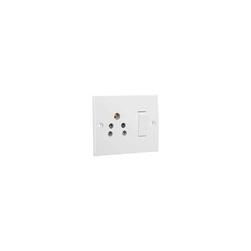 Anchor Penta Deluxe 6A Ivory 2-In-1 SS Combined Switch, 50494