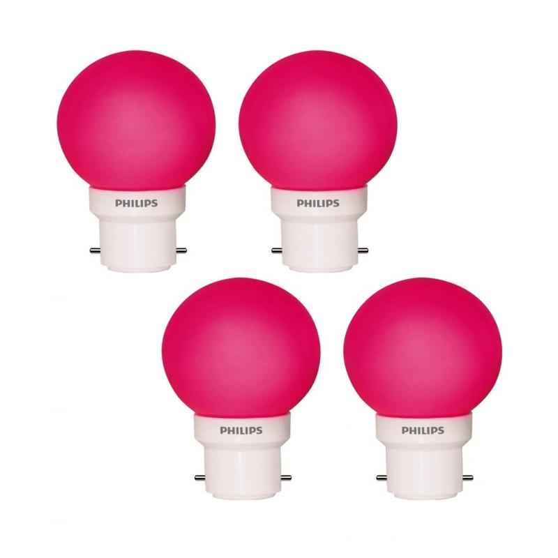 Philips 0.5W B-22 Pink LED Deco Bulbs (Pack of 4)