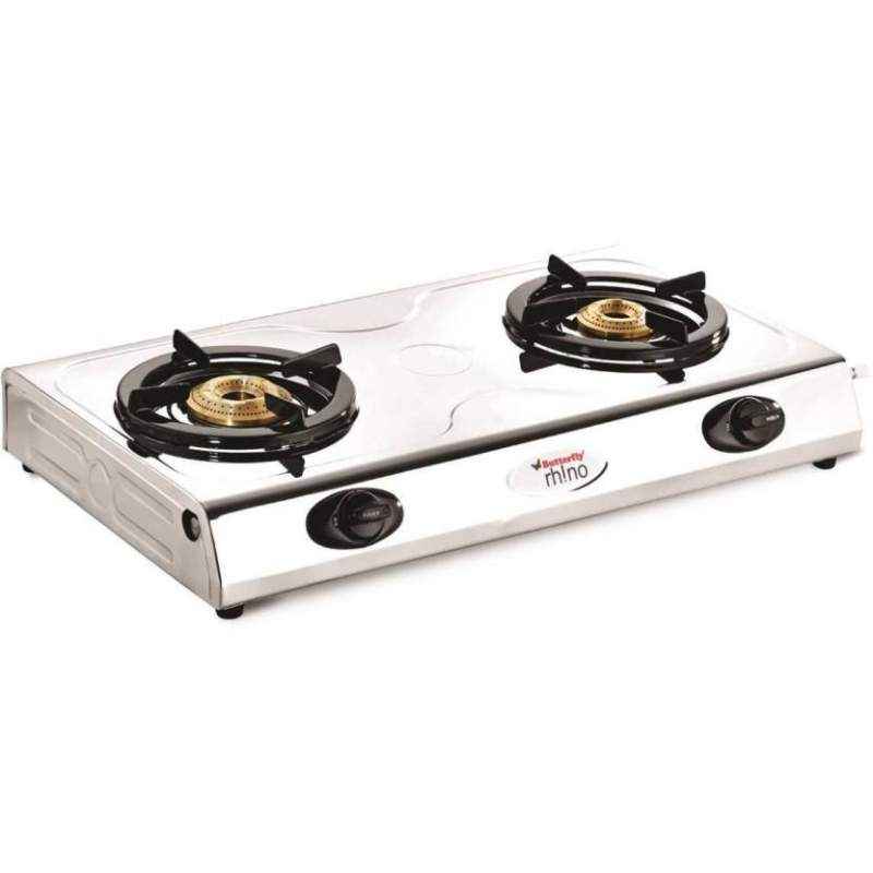 Butterfly Rhino 2 Burner Manual Ignition Stainless Steel Gas Cooktop
