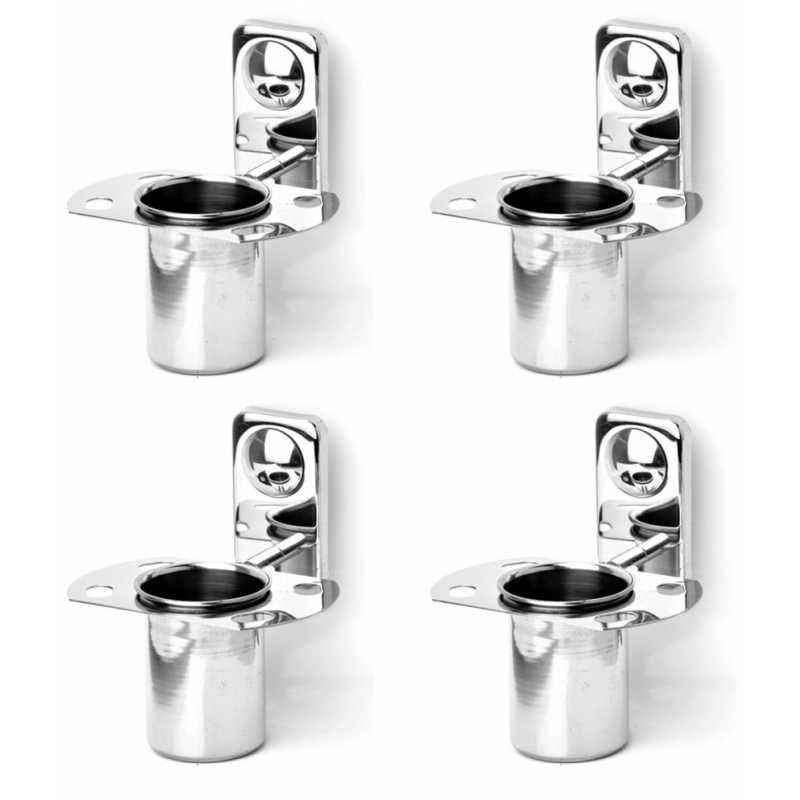 Abyss ABDY-0737 Glossy Finish Stainless Steel Tooth Brush Holder (Pack of 4)