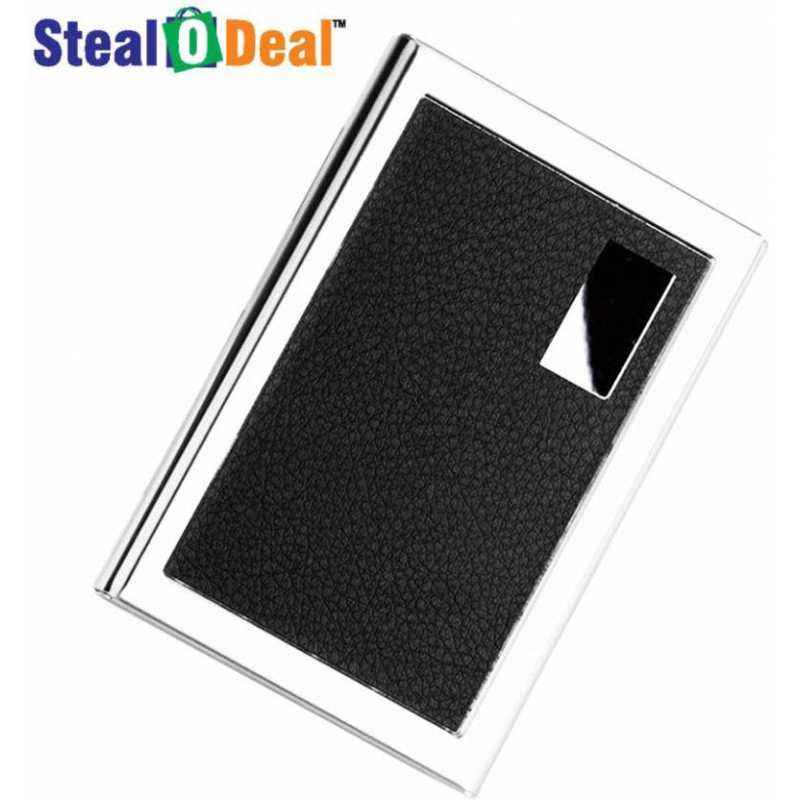 Stealodeal Waterproof Black Metal Card Holder