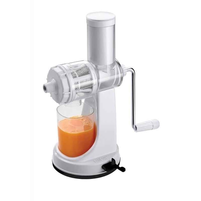 National White Manual Hand Fruit & Vegetable Juicer with Stainless Steel Handle