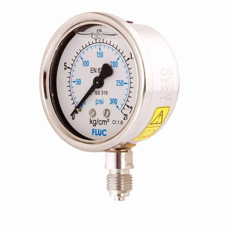 FLUC 0 to 300 psi Pressure Gauge, F63-GFS-S-L-13-L
