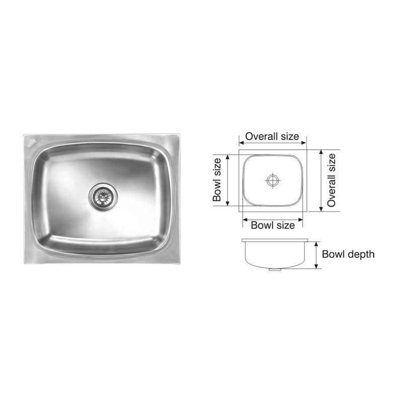 Nirali Grace Deluxe Glossy Finish Kitchen Sink, Size: 610x510 mm