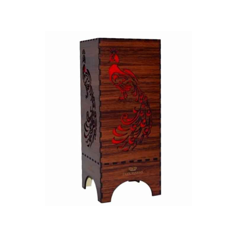 Dizionario DTBLPKBR Red Handicrafts Wooden Look Hand Made Night Table Lamp