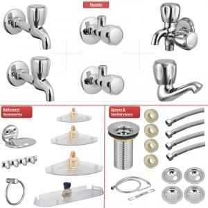 Kamal Crystal Collection Bathroom Lite Combo Set with Free Tap Cleaner, CRL-3004