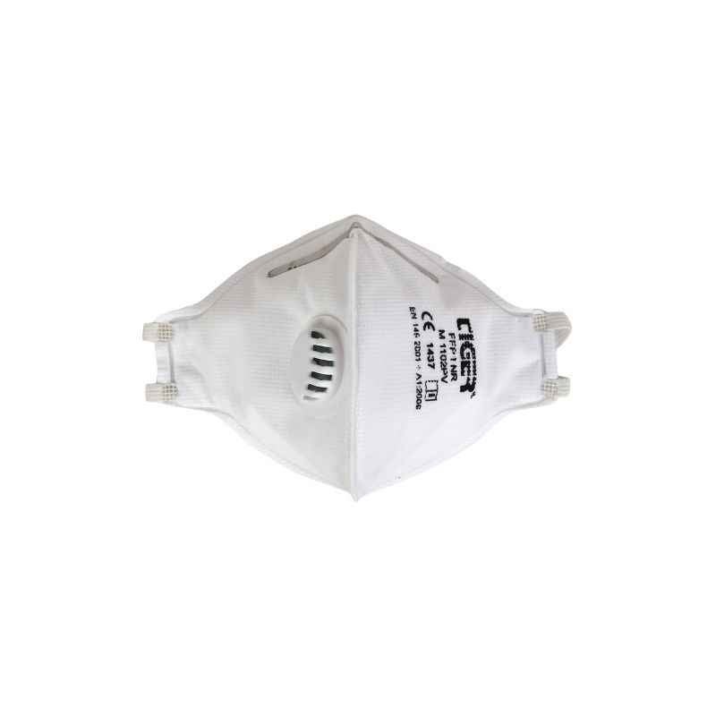 Mallcom M 1102PV White Face Mask Protective Gear With Valve (Pack of 10)