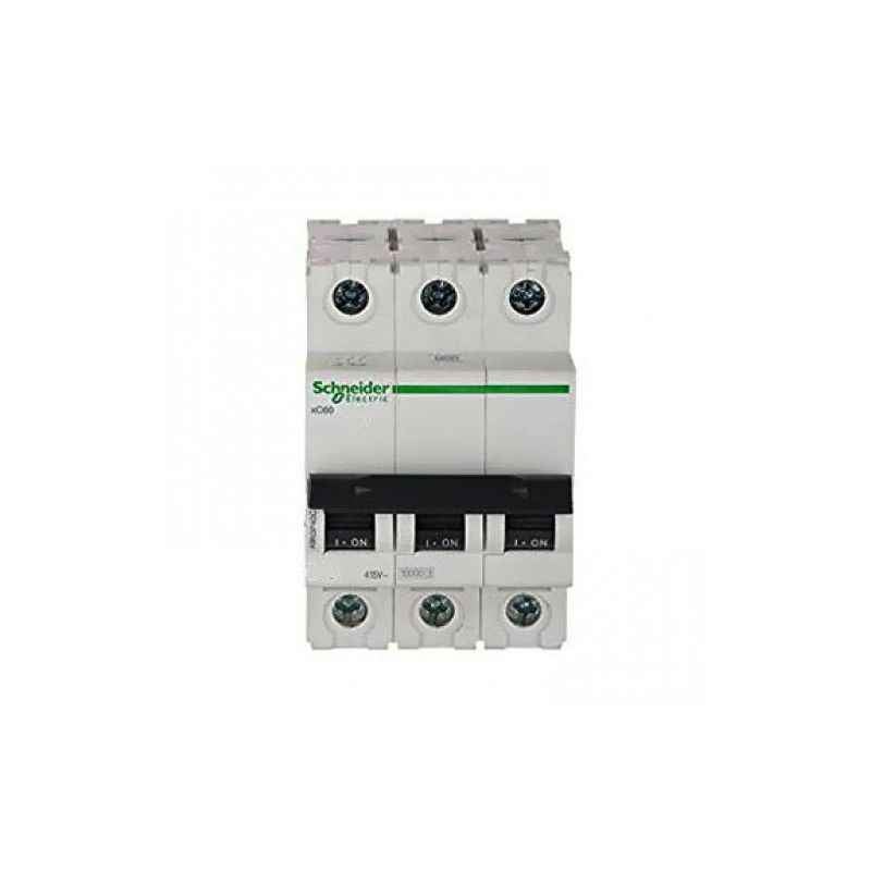 Schneider 10A 3 Pole C Curve XC60 MCB, A9N3P10C