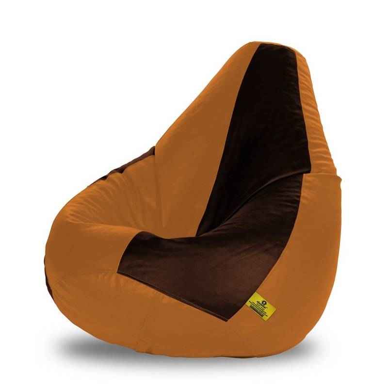 Dolphin DOLBXXL-04 Brown & Beige Bean Bag with Filled Beans, Size: XXL