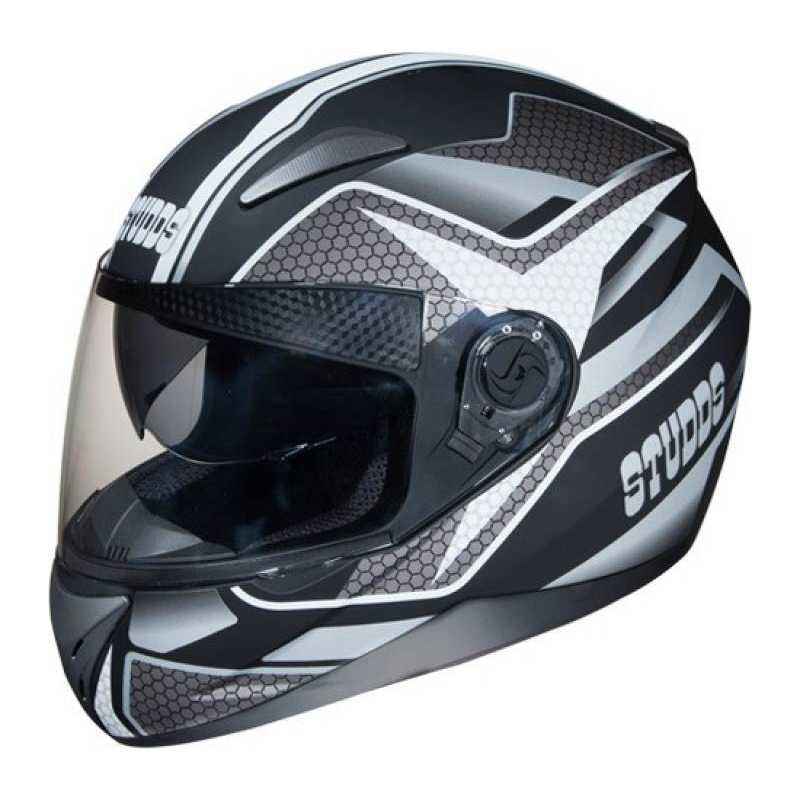 Studds Shifter D8 Motorsports Grey Full Face Helmet, Size (Large, 580 mm)