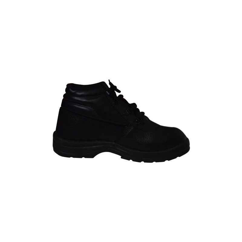 Polo Indcare Aero High Ankle Steel Toe Black Safety Shoes, Size: 9