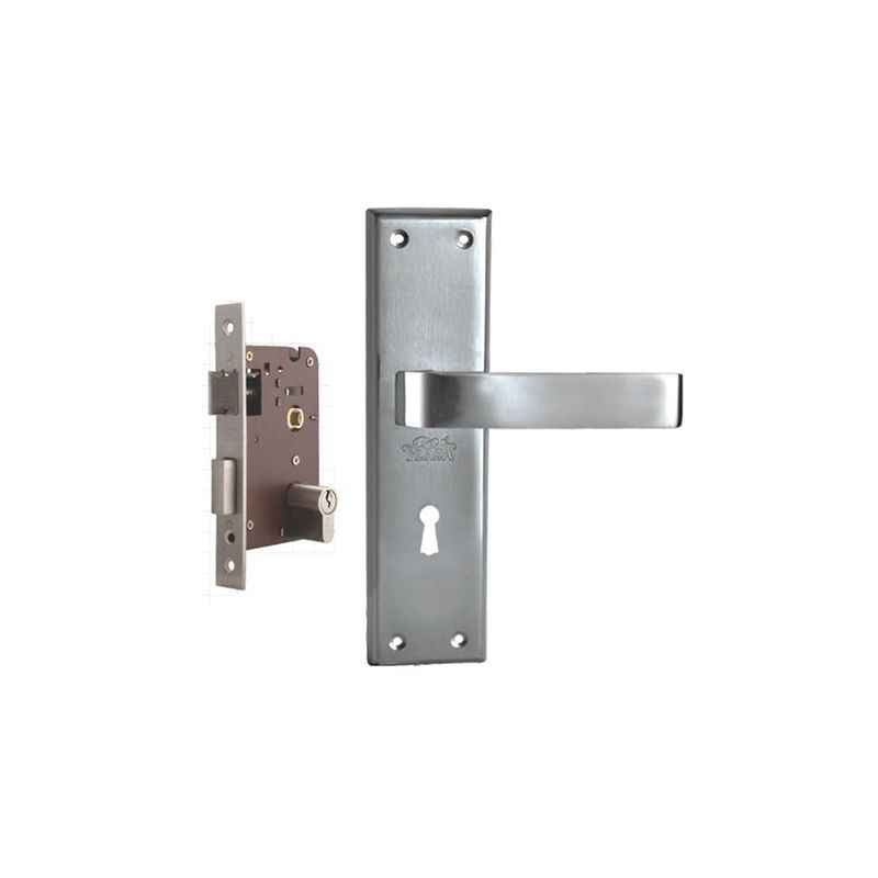 Plaza Vitara Stainless Steel Finish Handle with 200mm Pin Cylinder Mortice Lock & 3 Keys