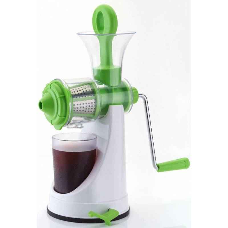 SM Twincolor Green Manual Hand Fruit & Vegetable Juicer with Vacuum Lock