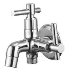 Kamal Kml-2418 Wall Mount Two in One Bib Cock Twin Elbow Valve Faucet