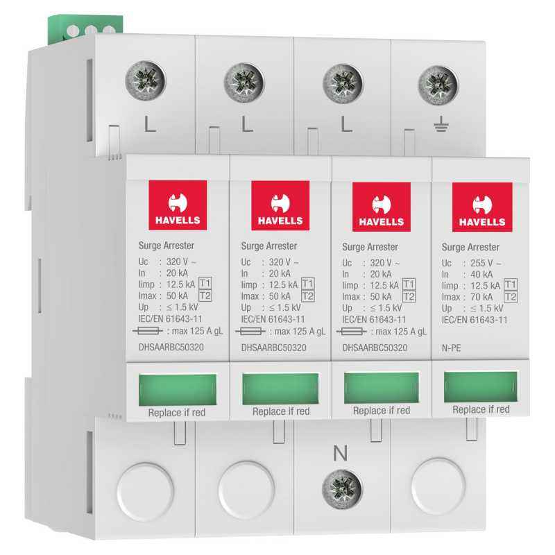 Havells 1 & 2 Type Three Pole & Neutral AC Surge Protection Devices, DHSAARBC50320
