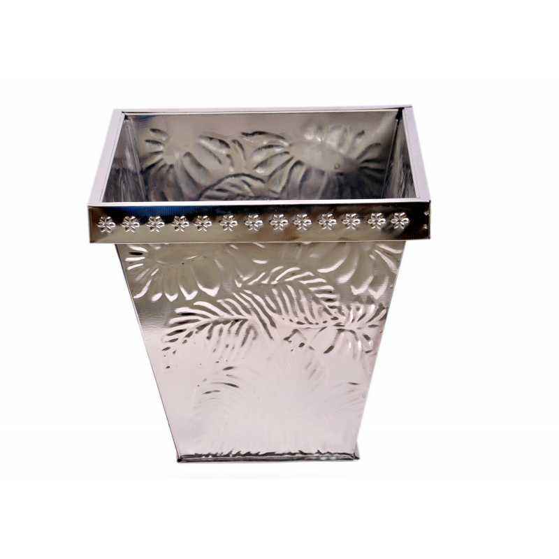 Blessed RVMP-3059 Silver Metal Planter, Height: 10.25 Inch