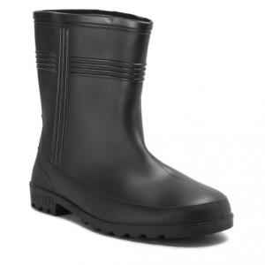 Hillson Hitter PVC 9 inch Plain Toe Black Work Gumboots, Size: 8