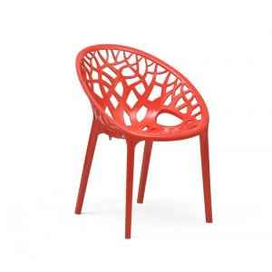 Nilkamal Crystal PP Red Plastic Living Room Chair, Dimension: 608x620x808 mm