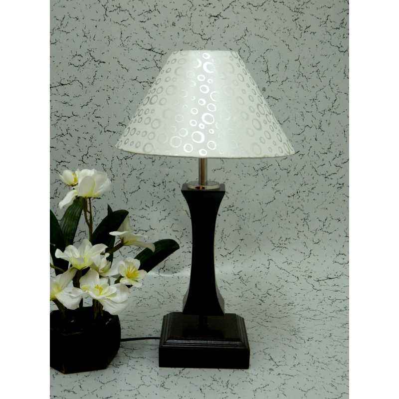 Tucasa Flamingo Wooden Table Lamp with Silver Circle Shade, LG-993