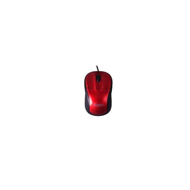 Foxin FOM 1012 Pro Series Red With Black Colour Wired Optical Mouse