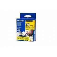 Brother 24mm Black on Yellow Label Tape For P-Touch Electronic Label Printers, TZE 651