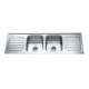 Jayna Venus DBDD 02 Glossy Double Bowl With Double Drain Board Sink, Size: 61 x 20 in
