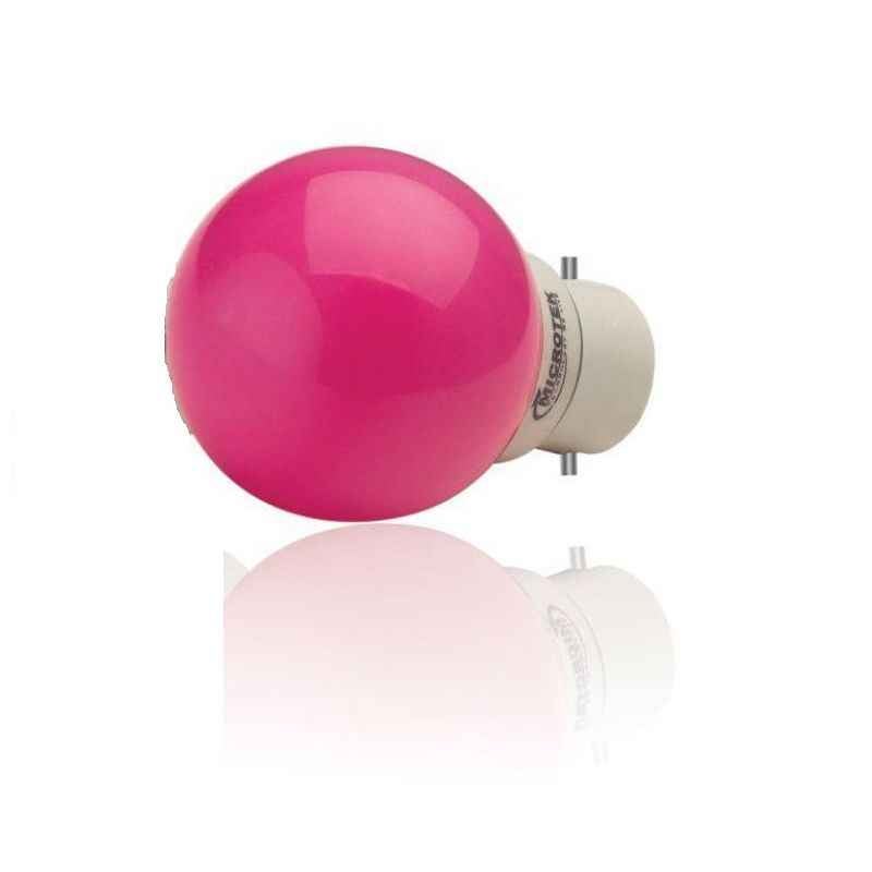 Microtek 0.5W B-22 Pink LED Bulb (Pack of 5)
