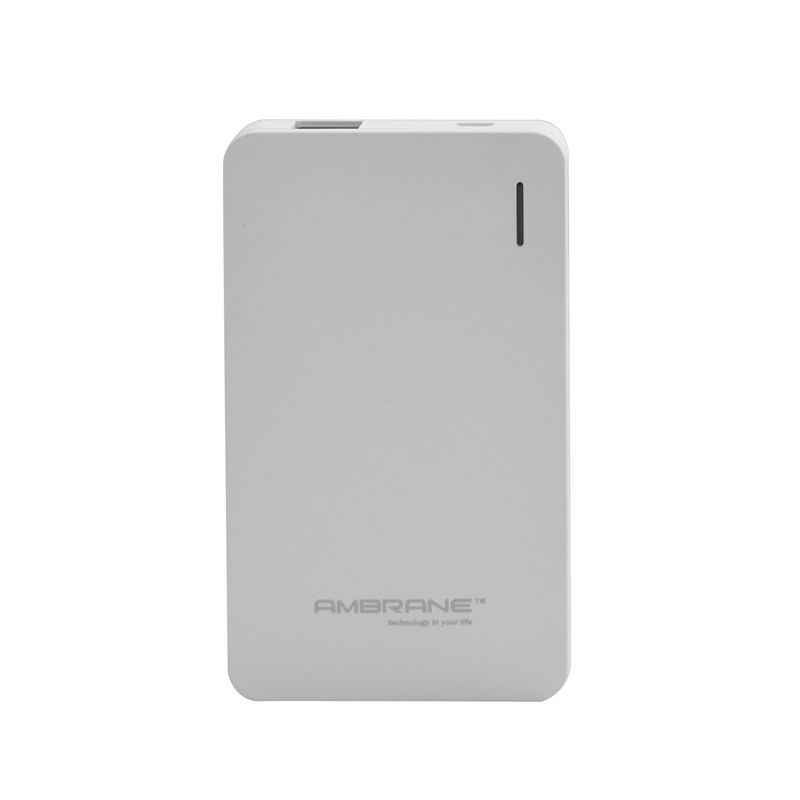 Ambrane 4000mAh Single Port Polymer Battery White Power Bank, Plush PP-40