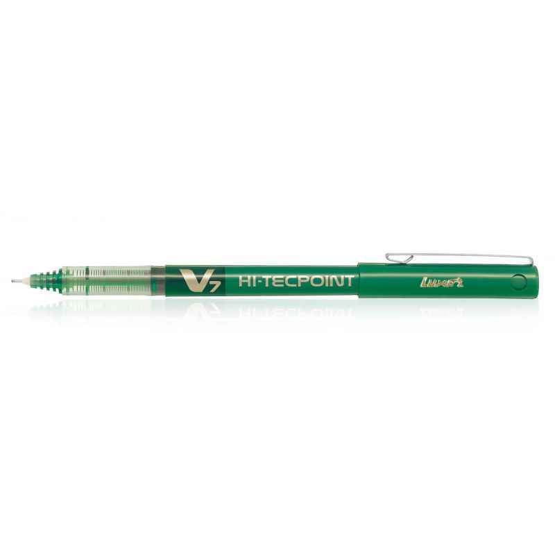 Pilot V7 Green Pens, 9000019579 (Pack of 12)