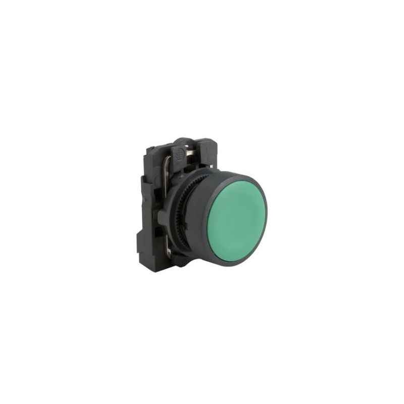 Schneider Electric Green Flush With Silicon Transparent Boot Spring Return Push Button, XB5AP31N