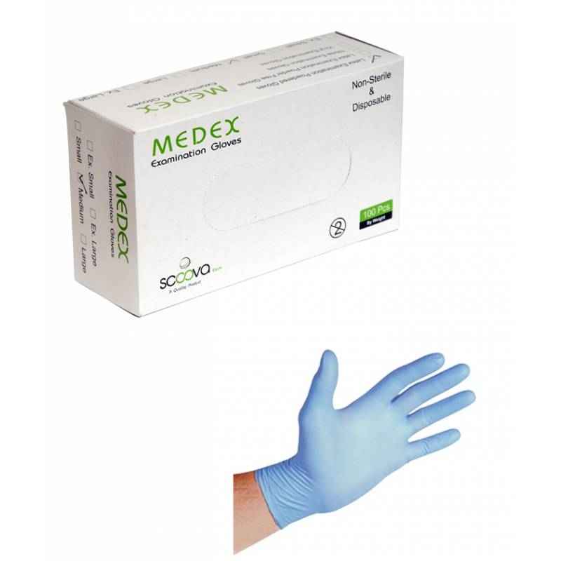 Medex Nitrile Examination Gloves Powder Free, Size: Medium (Pack of 100)