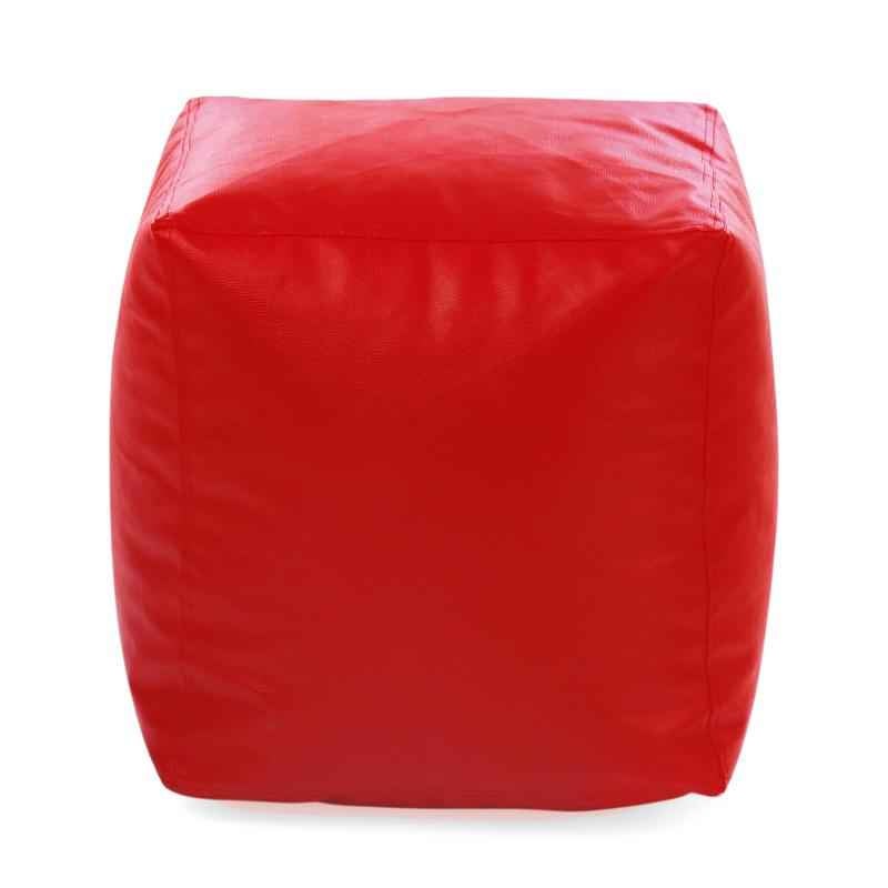 Style Homez Red Ottoman Stool Square Bean Bag Cover, Size: L
