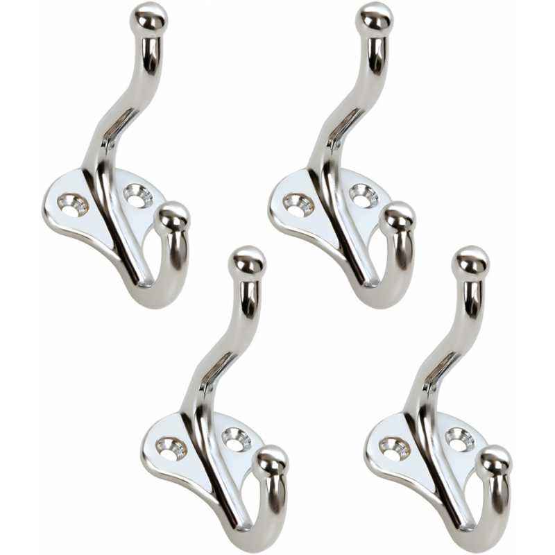 Abyss ABDY-0192 Chrome Finish Stainless Steel Multipurpose Hook (Pack of 4)