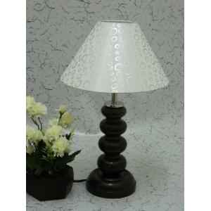 Tucasa Smart Wooden Table Lamp with Silver Circle Shade, LG-1068