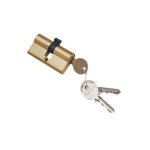 Smart Shophar 60mm Steel Brass Finish Nickel silver Cylinder Lock, 50832-BCLBF