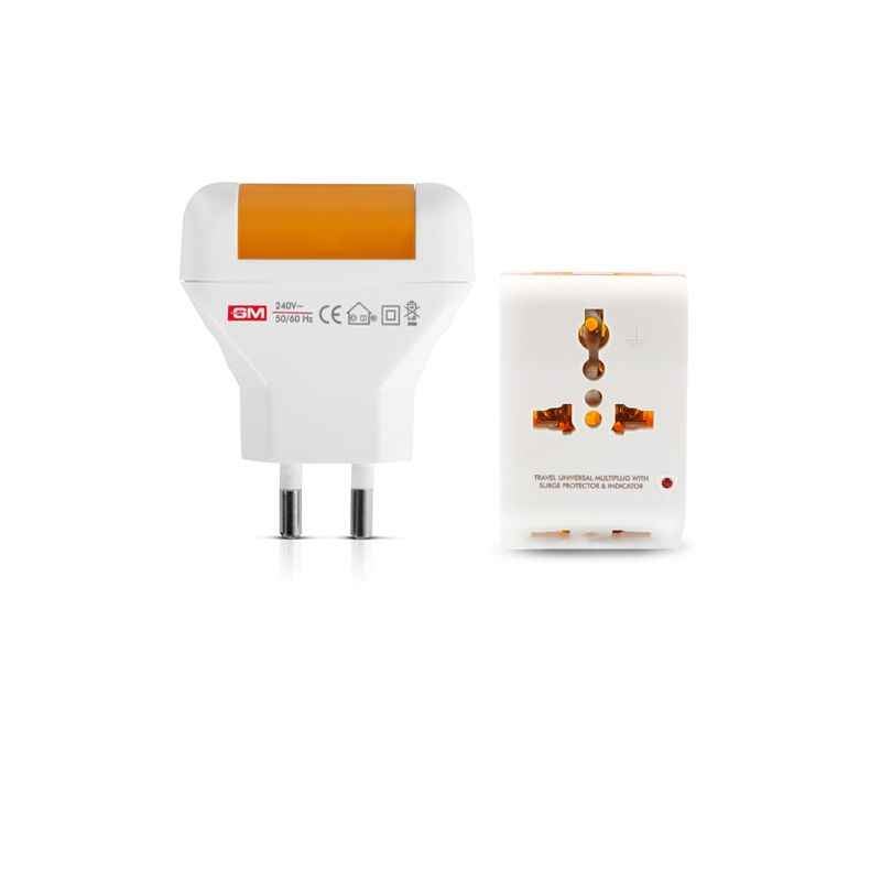 GM 3 Pin Universal Travel Multi Plug with Focus Night Lamp, 3012-3036
